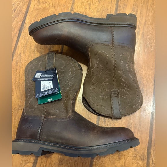 Ariat Work Groundbreaker Western Cowboy Boots Mens 10.5 D brown pull on Leather main image 12